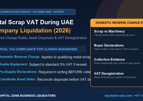 Metal Scrap VAT During UAE Company Liquidation in 2026: What Businesses Need to Know